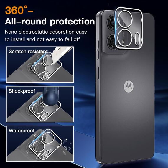 ZAXGLAR Schutzfolie für Motorola Moto G24 5G für Panzerglas,2 Stück Panzerfolie und 2 Stück Kameraschutz,HD Displayschutz, 9H Härte Schutzfolie