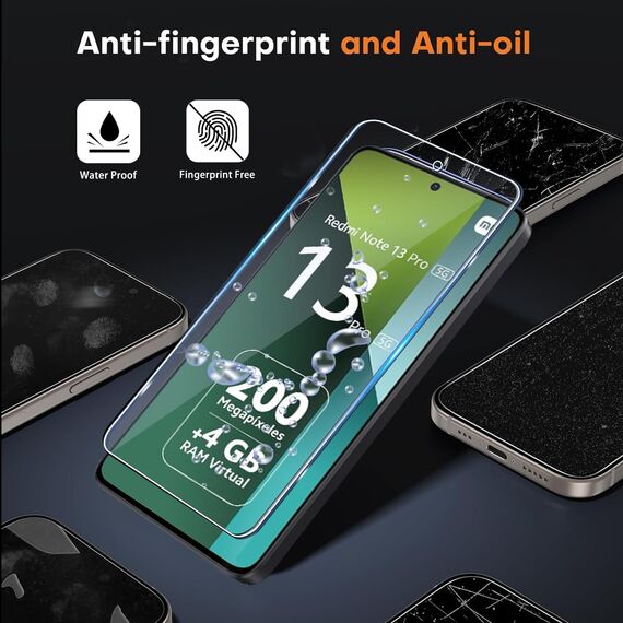 ZAXGLAR Schutzfolie für Panzerglas Xiaomi Redmi Note 13 Pro 5G(Nicht für Note 13 Pro 4G),2 Stück Panzerfolie und 2 Stück Kameraschutz,HD Displayschutz,mit Praktischer Installationshilfe