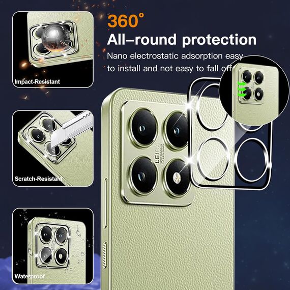 ZAXGLAR Schutzfolie für Xiaomi Mi 14T 5G für Panzerglas,2 Stück Panzerfolie und 2 Stück Kameraschutz,HD Displayschutz, 9H Härte Schutzfolie,mit Praktischer Installationshilfe