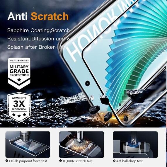 ZAXGLAR Schutzfolie für Honor Magic 6 Lite 5G für Panzerglas,2 Stück Panzerfolie und 2 Stück Kameraschutz,HD Displayschutz, 9H Härte HD Schutzglas Displayfolie