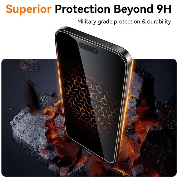 Ksleri 3 Stück für iPhone 16 Pro Max für Panzerglas Sichtschutz, Anti-Spy Gehärtete Glas Schutzfolie, 9H Privacy Folie Displayschutz mit Auto-Installation Einfaches Installationswerkzeug, 6,9 Zoll