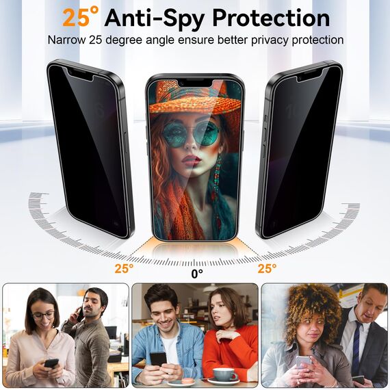 Ksleri 3 Stück für iPhone 17e/ 16e/ 14/13 Pro/ 13 für Panzerglas Sichtschutz, Anti-Spy Glas Schutzfolie, 9H Privacy Displayschutz mit Auto-Installation Einfaches Installationswerkzeug, 6,1 Zoll