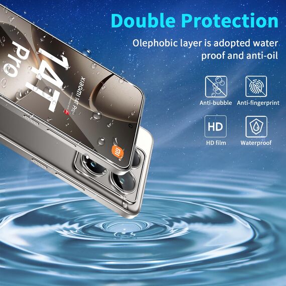 Lutree für Xiaomi 14T Pro/Xiaomi Mi 14T Pro Schutzfolie für Panzerglas, 2+2 Stück Schutzglas + Kameraschutz Folie, 9H Härte HD Displayschutz Anti- Kratzer Bläschenfrei Displayfolie