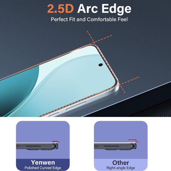 Yenwen Schutzfolie für OPPO Reno 14 FS / 14F für Panzerglas, 2 Stück Panzer Glas mit 2 Stück Kameraschutz, 9H Härte Schutzglas Anti-Kratzer Folie Displayschutz für OPPO Reno14 FS / Reno14 F
