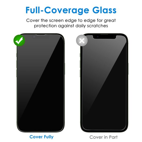 JETech Ein Touch Installieren Schutzfolie für iPhone 13 Pro Max 6,7 Zoll, Full Screen Gehärtetes Glas Displayschutz, Auto Ausrichtungswerkzeug Bausatz, Panzer HD Klar, 2 Stück