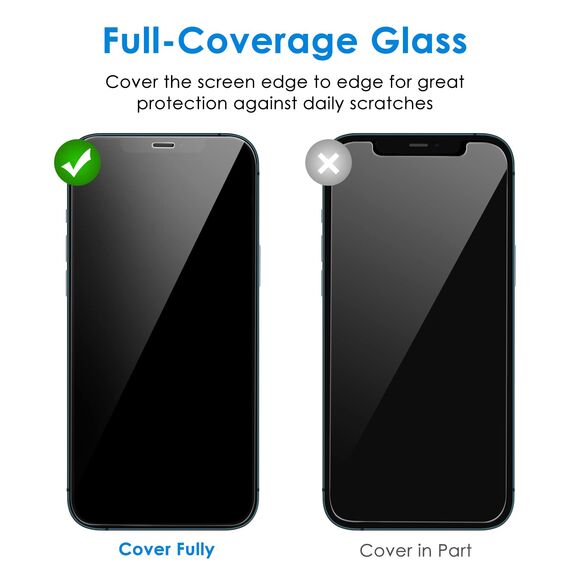 JETech Ein Touch Installieren Schutzfolie für iPhone 12 Pro Max 6,7 Zoll, Full Screen Gehärtetes Glas Displayschutz, Auto Ausrichtungswerkzeug Bausatz, Panzer HD Klar, 2 Stück