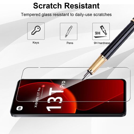 Yenwen Schutzfolie für Xiaomi Mi 13T / 13T Pro für Panzerglas, 2 Stück Panzer Schutz Glas mit 2 Stück Kameraschutz Glas, 9H Härte Schutzglas Anti- Kratzer Handy Folie HD Klar Displayschutz