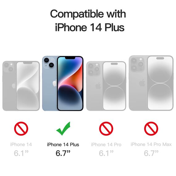JETech Ein Touch Installieren Schutzfolie für iPhone 14 Plus 6,7 Zoll, Full Screen Panzer Schutz Glas Folie Displayschutz, Auto Ausrichtungswerkzeug Bausatz, HD Klar, 2 Stück