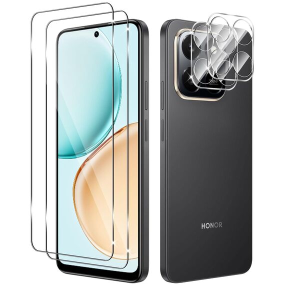Yenwen für Panzerglas für Honor 400 Smart 4G Schutzfolie, 2 Stück Displayschutz mit 2 Stück Kameraschutz Glas, 9H Härte Schutzglas Handy Folie HD Klar Panzer Schutz Glas