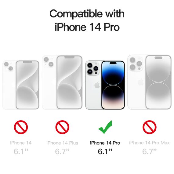 JETech Ein Touch Installieren Schutzfolie für iPhone 14 Pro 6,1 Zoll, Full Screen Panzer Schutz Glas Folie Displayschutz, Auto Ausrichtungswerkzeug Bausatz, HD Klar, 2 Stück