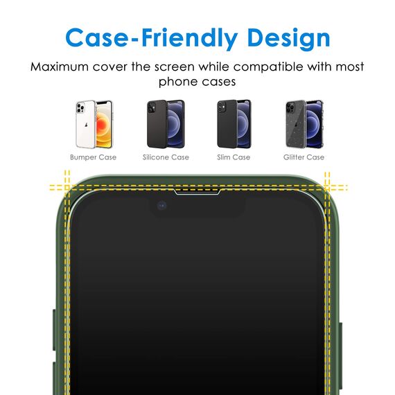 JETech Ein Touch Installieren Schutzfolie für iPhone 13 Pro Max 6,7 Zoll, Full Screen Gehärtetes Glas Displayschutz, Auto Ausrichtungswerkzeug Bausatz, Panzer HD Klar, 2 Stück