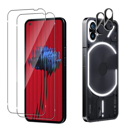 Yenwen Schutzfolie für Nothing Phone (1) für Panzerglas, 2 Stück Panzer Schutz Glas mit 2 Stück Kameraschutz, 9H Härte Schutzglas Anti- Kratzer Handy Glas Folie HD Klar Displayschutz