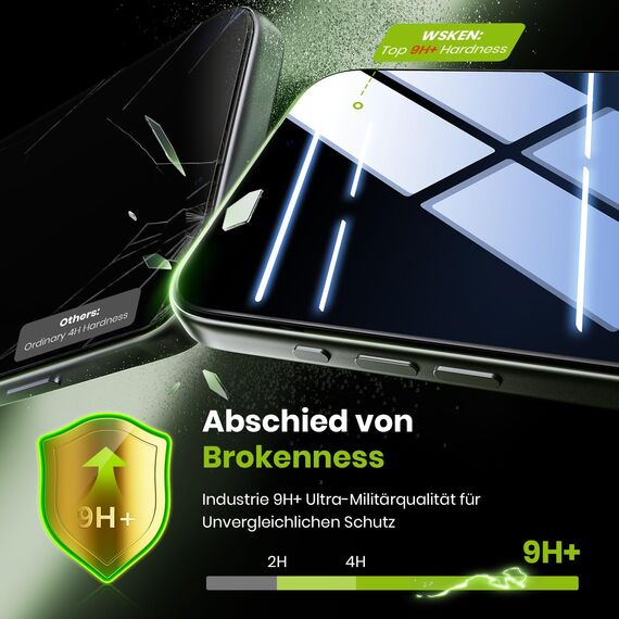 WSKEN für iPhone Air für Panzerglas Sichtschutz - [25°Privacy][Auto Dust-Elimination] Anti Spy 9H+ Displayschutz Folie,Anti Fingerabdruck,Bläschenfrei,Er ist Fast Unsichtbar,Kompatibel mit Hülle