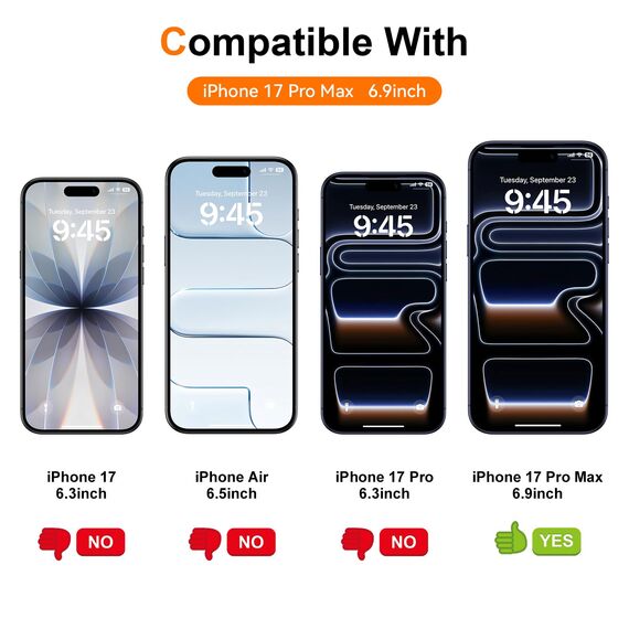 Ksleri 3 Stück für iPhone 17 Pro Max für Panzerglas Sichtschutz, Anti-Spy Gehärtete Glas Schutzfolie, 9H Privacy Folie Displayschutz mit Auto-Installation Einfaches Installationswerkzeug, 6,9 Zoll
