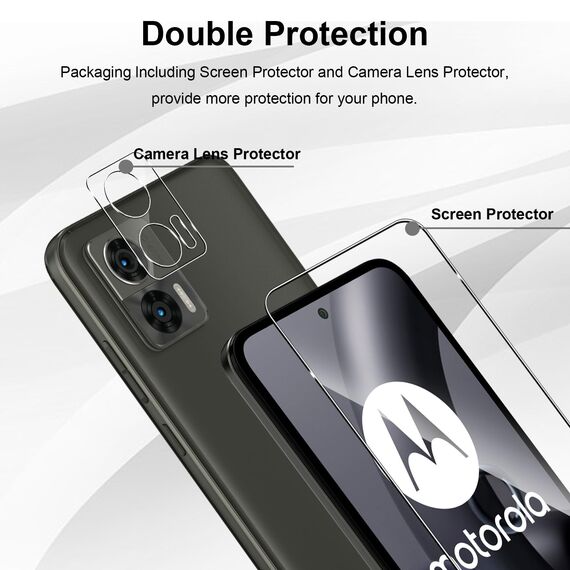 Yenwen Schutzfolie für MOTO EDGE 30 NEO für Panzerglas, 2 Stück Panzer Schutz Glas mit 2 Stück Kameraschutz, 9H Härte Schutzglas Anti- Kratzer Handy Folie HD Klar Displayschutz