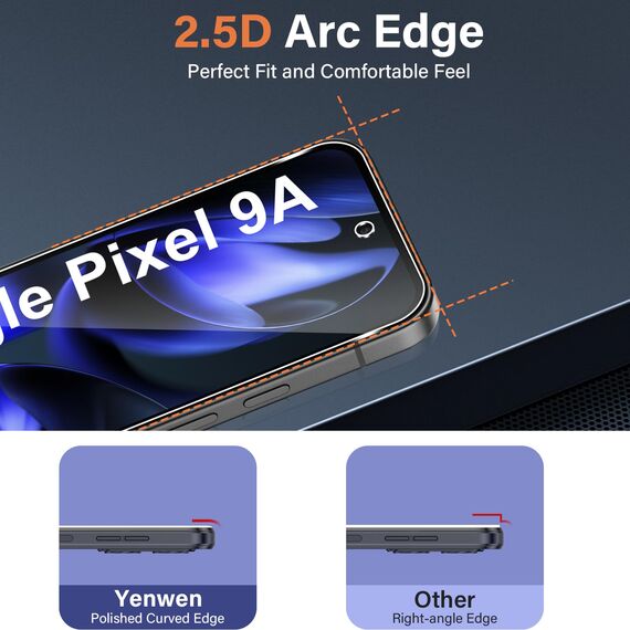 Yenwen Schutzfolie für Google Pixel 9a für Panzerglas, 3 Stück Displayschutz mit 3 Stück Kameraschutz für Pixel 9 a, 9H Härte Schutzglas Handy Folie HD Klar Panzer Schutz Glas