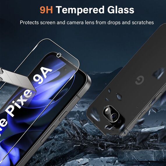 Yenwen Schutzfolie für Google Pixel 9a für Panzerglas, 3 Stück Displayschutz mit 3 Stück Kameraschutz für Pixel 9 a, 9H Härte Schutzglas Handy Folie HD Klar Panzer Schutz Glas