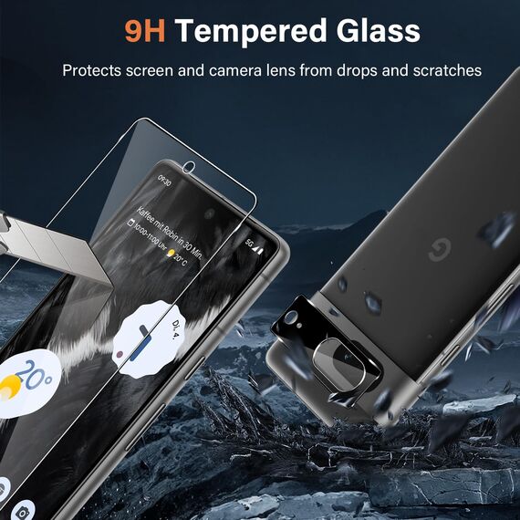 Yenwen Schutzfolie für Panzerglas für Google Pixel 7, 3 Stück Panzer Schutz Glas mit 3 Stück Kameraschutz, 9H Härte Folie Anti- Kratzer Schutzglas Bläschenfrei Panzerglasfolie