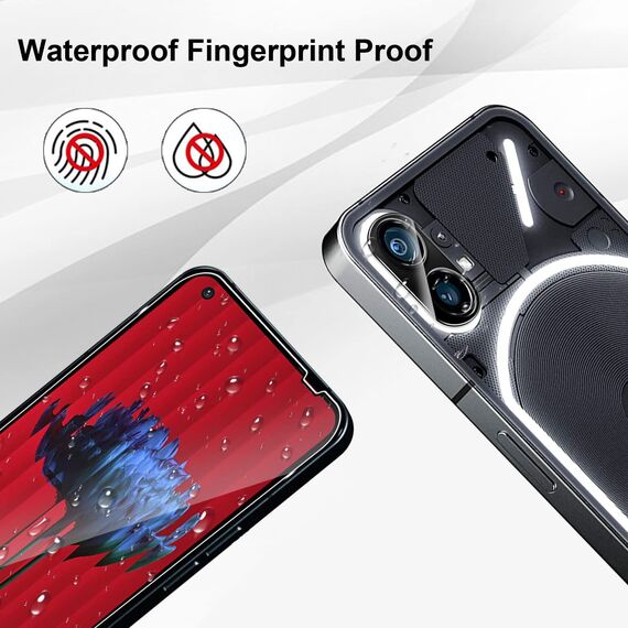 Yenwen Schutzfolie für Nothing Phone (1) für Panzerglas, 2 Stück Panzer Schutz Glas mit 2 Stück Kameraschutz, 9H Härte Schutzglas Anti- Kratzer Handy Glas Folie HD Klar Displayschutz