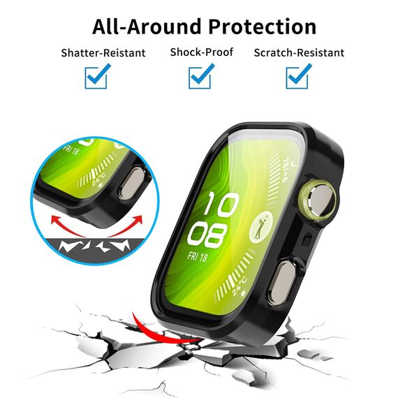 FDHYFGDY Hülle für Huawei Watch Fit 4 Pro Schutzhülle mit Displayschutz, hard Anti Kratz Ultradünne, Schutzfolie Kompatibel mit Huawei Watch Fit 4 Pro - Transparent