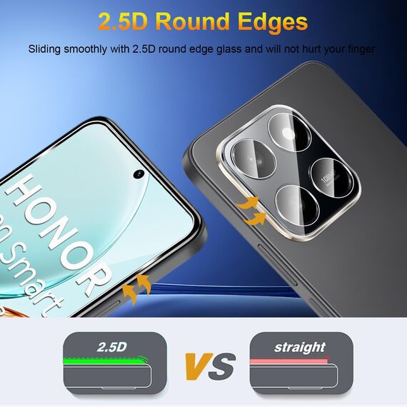 Yenwen für Panzerglas für Honor 400 Smart 4G Schutzfolie, 2 Stück Displayschutz mit 2 Stück Kameraschutz Glas, 9H Härte Schutzglas Handy Folie HD Klar Panzer Schutz Glas