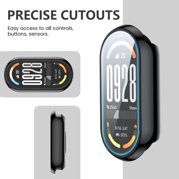 FDHYFGDY Hülle für Xiaomi Smart Band 10 Schutzhülle mit Displayschutz, Hard Anti Kratz Ultradünne, Schutzfolie Kompatibel mit Xiaomi Smart Band 10 - Transparent