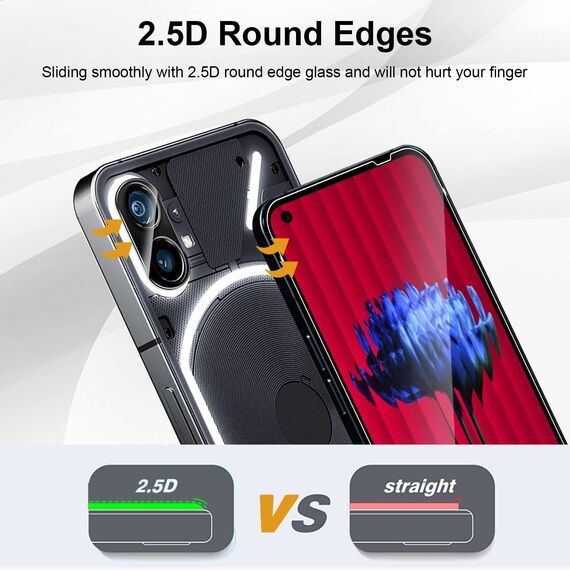 Yenwen Schutzfolie für Nothing Phone (1) für Panzerglas, 2 Stück Panzer Schutz Glas mit 2 Stück Kameraschutz, 9H Härte Schutzglas Anti- Kratzer Handy Glas Folie HD Klar Displayschutz