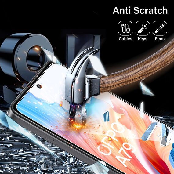 Yenwen Schutzfolie für OPPO A79 5G für Panzerglas, 2 Stück Panzer Schutz Glas mit 2 Stück Kameraschutz Glas, 9H Härte Schutzglas Anti- Kratzer Handy Folie HD Klar Displayschutz
