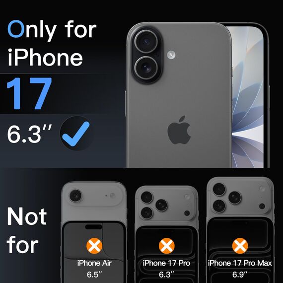 JETech Matt Schutzfolie für iPhone 17 6,3 Zoll, Blendfreies 9H Gehärtetes Glas Displayschutz, Anti-Fingerabdruck, Glatt Berührung, Einfache Installation, 2 Stück