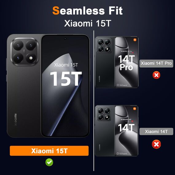 Aerku Schutzfolie für Xiaomi 15T für Panzerglas, 3 Stück 9H Härte Folie und 2 Stück Ultra-Klar Kameraschutz, 0.33mm Anti-Kratzen Displayschutz, Anti-Bläschen Schutzglas Displayschutzfolie