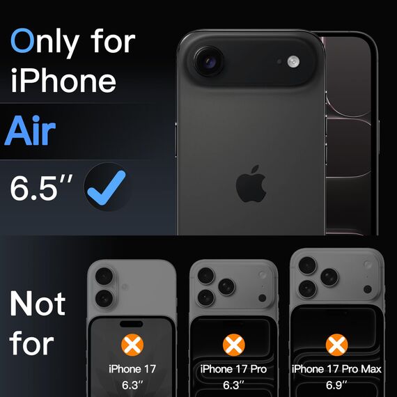 JETech Matt Schutzfolie für iPhone Air, Blendfreies 9H Gehärtetes Glas Displayschutz, Anti-Fingerabdruck, Glatt Berührung, Einfache Installation, 2 Stück