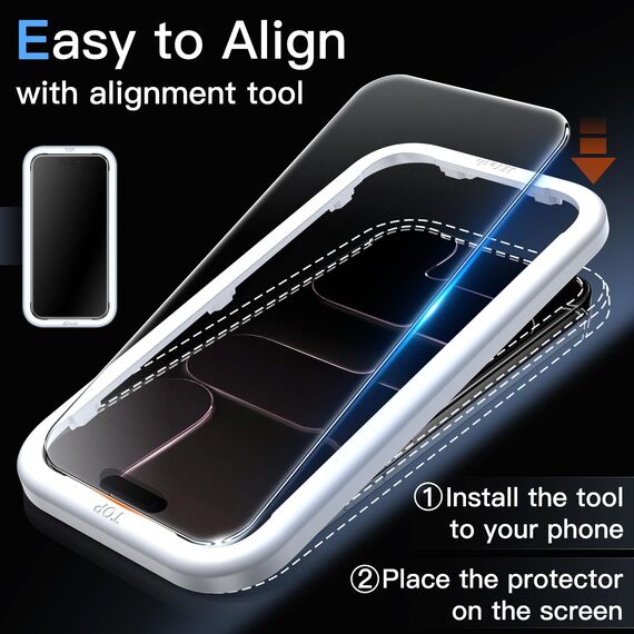 JETech Matt Schutzfolie für iPhone Air, Blendfreies 9H Gehärtetes Glas Displayschutz, Anti-Fingerabdruck, Glatt Berührung, Einfache Installation, 2 Stück