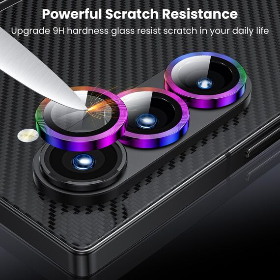 WSKEN für Samsung Galaxy Z Fold 6 Kameraschutz - 9H Härte Kratzfest Blasenfrei,HD Kamera Linse Metallglas Panzer Schutzfolie Displayschutz 5G Zubehör,Anti-Fingerabdruck,Handyhülle Freundlich,Titanium