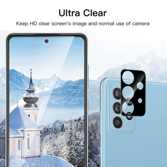 JETech Schutzfolie für Samsung Galaxy A52 / A52 5G / A52s 5G mit Kameraschutz, Panzer Schutz Glas Folie Displayschutz Kamera, HD Klar, 2 Stück Jeweils
