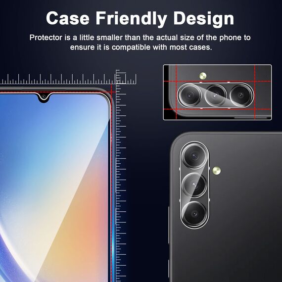 Aerku Schutzfolie für Samsung Galaxy A34 5G für Panzer Schutz Glas, [2+2 Stück] Folie und Kameraschutz, 0.33mm Ultra-Klar Displayschutz, 9H Härte, Anti-Kratzen, Anti-Bläschen Schutzfolie Schutzglas