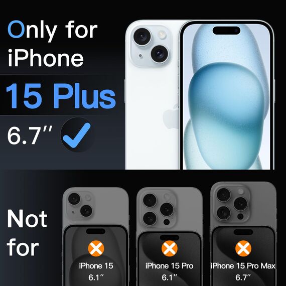 JETech Matt Schutzfolie für iPhone 15 Plus 6,7 Zoll, Blendfreies 9H Gehärtetes Glas Displayschutz, Anti-Fingerabdruck, Glatt Berührung, Einfache Installation, 2 Stück