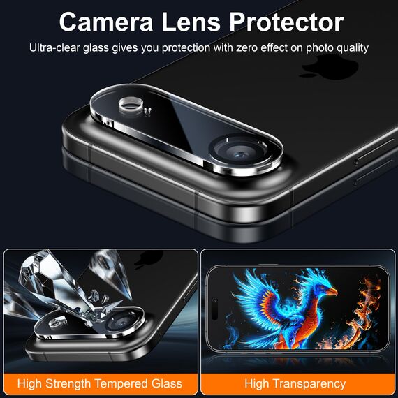 Esanik 2+2 Stück für iPhone Air 17 für Panzerglas Matte, 2x Matte Schutzfolie mit 2x Kameraschutz, 9H Anti-Glare Displayschutz Folie, 2025-6,5 Zoll