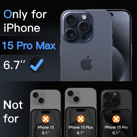 JETech Matt Schutzfolie für iPhone 15 Pro Max 6,7 Zoll, Blendfreies 9H Gehärtetes Glas Displayschutz, Anti-Fingerabdruck, Glatt Berührung, Einfache Installation, 2 Stück