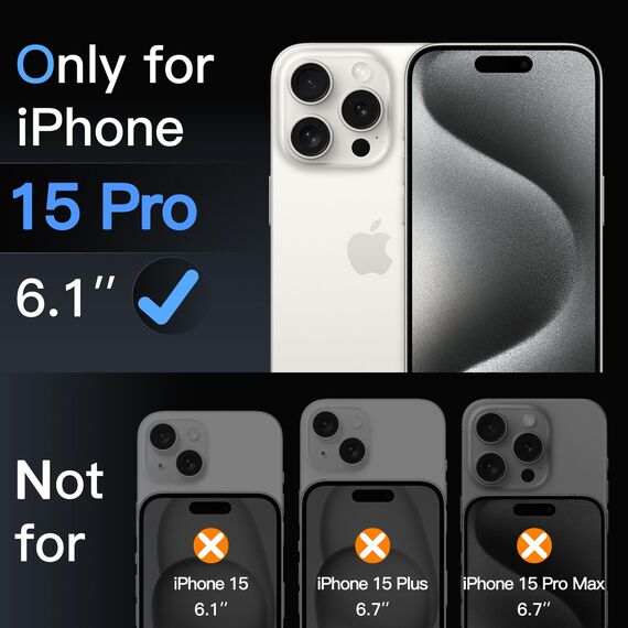 JETech Matt Schutzfolie für iPhone 15 Pro 6,1 Zoll, Blendfreies 9H Gehärtetes Glas Displayschutz, Anti-Fingerabdruck, Glatt Berührung, Einfache Installation, 2 Stück