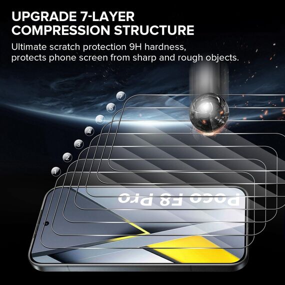 Aerku 2 Stück Schutzfolie für Xiaomi Poco F8 Pro für Panzerglas, 0.33mm Ultra-Klar Folie, Blasenfreie Auto Montage Displayschutz Schutzglas, 9H Härte Anti-Kratzen Displayschutzfolie