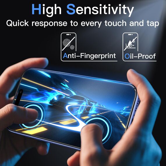 JETech Matt Schutzfolie für iPhone 16 Plus 6,7 Zoll, Blendfreies 9H Gehärtetes Glas Displayschutz, Anti-Fingerabdruck, Glatt Berührung, Einfache Installation, 2 Stück