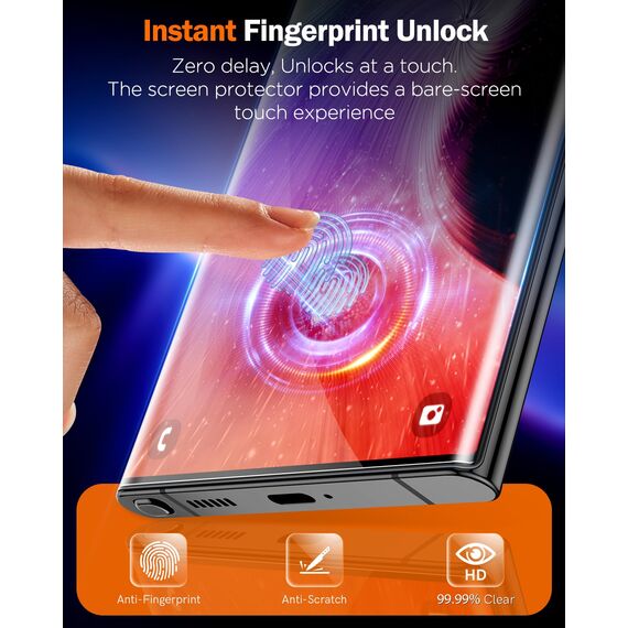 LK für Samsung Galaxy S22 Ultra Schutzfolie [Bahnbrechende Nano-Keramik] Displayschutzfolie [Militärischer Fallschutz] Vollabdeckung [Blasenfrei] Upgrade von Schutzfolie, 2 Stück