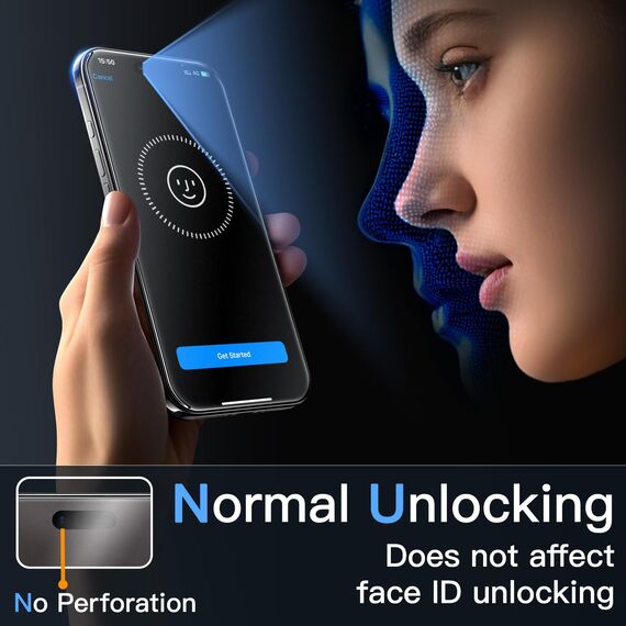 JETech Matt Schutzfolie für iPhone Air, Blendfreies 9H Gehärtetes Glas Displayschutz, Anti-Fingerabdruck, Glatt Berührung, Einfache Installation, 2 Stück