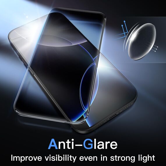 JETech Matt Schutzfolie für iPhone 16 Pro 6,3 Zoll, Blendfreies 9H Gehärtetes Glas Displayschutz, Anti-Fingerabdruck, Glatt Berührung, Einfache Installation, 2 Stück