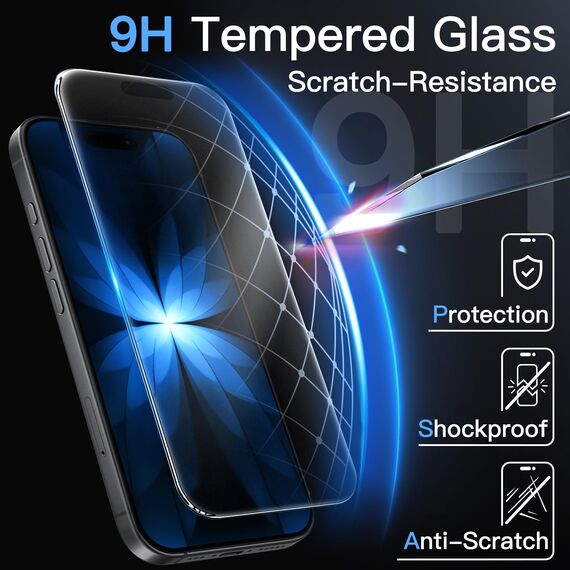 JETech Matt Schutzfolie für iPhone 17 6,3 Zoll, Blendfreies 9H Gehärtetes Glas Displayschutz, Anti-Fingerabdruck, Glatt Berührung, Einfache Installation, 2 Stück