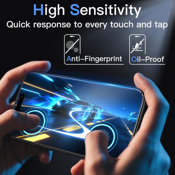 JETech Matt Schutzfolie für iPhone 16 Pro 6,3 Zoll, Blendfreies 9H Gehärtetes Glas Displayschutz, Anti-Fingerabdruck, Glatt Berührung, Einfache Installation, 2 Stück