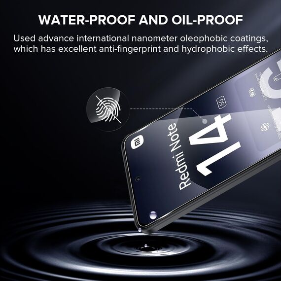 Aerku 2 Stück Schutzfolie für Xiaomi Redmi Note 14 5G für Panzerglas, 0.33mm Ultra-Klar Folie, Blasenfreie Auto Montage Displayschutz Schutzglas, 9H Härte Anti-Kratzen Displayschutzfolie