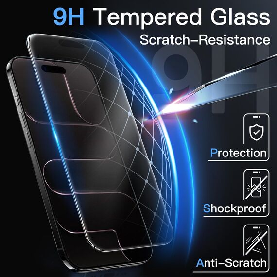 JETech Matt Schutzfolie für iPhone Air, Blendfreies 9H Gehärtetes Glas Displayschutz, Anti-Fingerabdruck, Glatt Berührung, Einfache Installation, 2 Stück