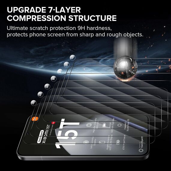 Aerku 2 Stück Schutzfolie für Xiaomi 15T Pro/Xiaomi 15T für Panzerglas, 0.33mm Ultra-Klar Folie, 0 Blasen Auto Montage Displayschutz Schutzglas, 9H Härte Anti-Kratzen Displayschutzfolie