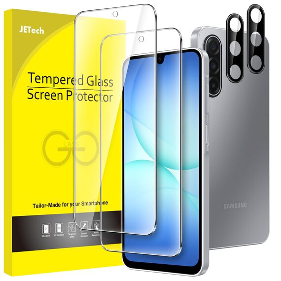 JETech Schutzfolie für Samsung Galaxy A17 5G / 4G 6,7 Zoll mit Kameraschutz, 9H Gehärtete Glas Displayschutz, HD Klar, 2 Stück Jeweils